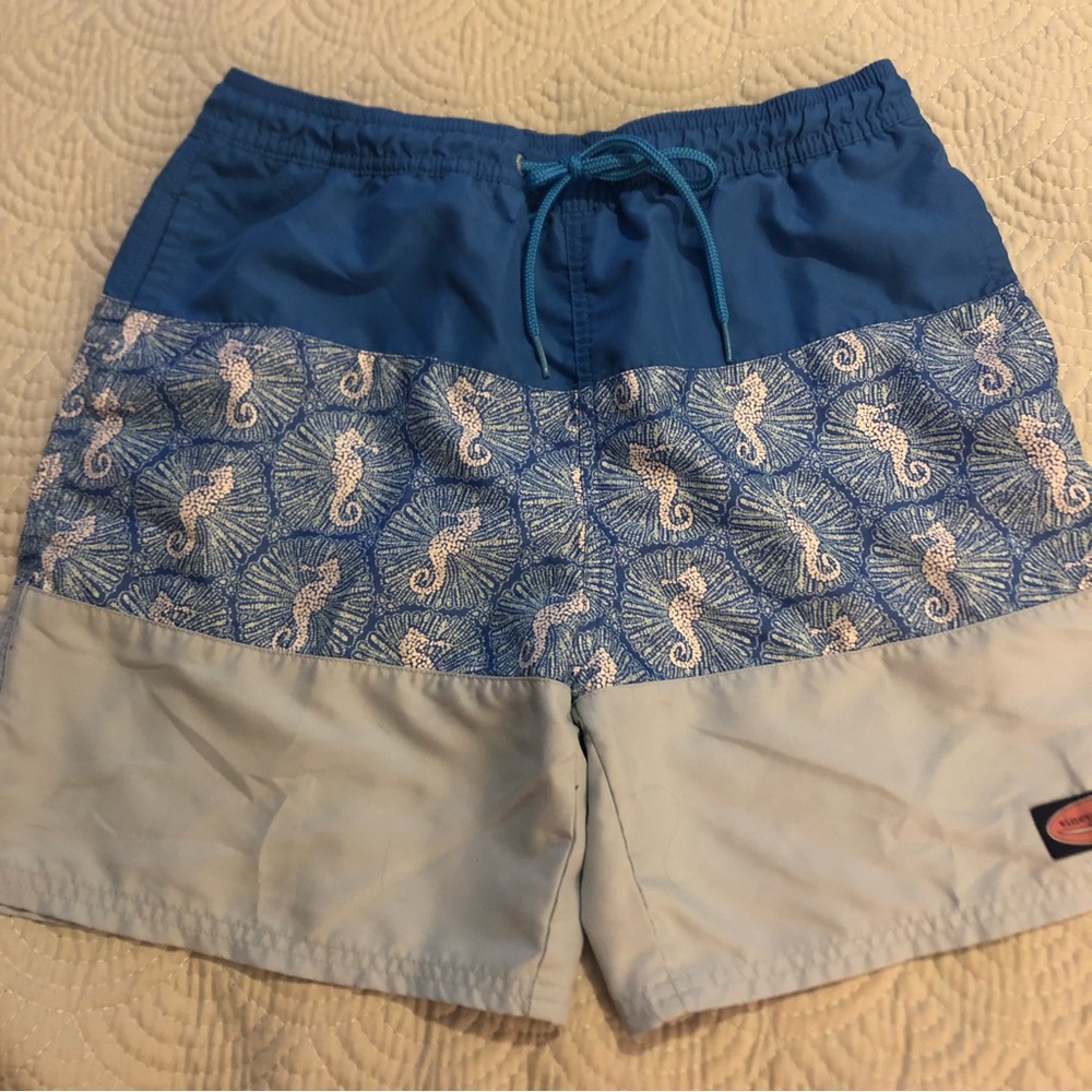 Vineyard Vines Swim Trunks Blue Seahorses M (12-14)